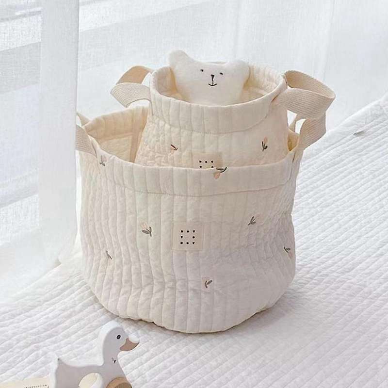 Baby Bags Cute Embroidery Diaper Bag Cotton Mommy Bag Multi-purpose 2