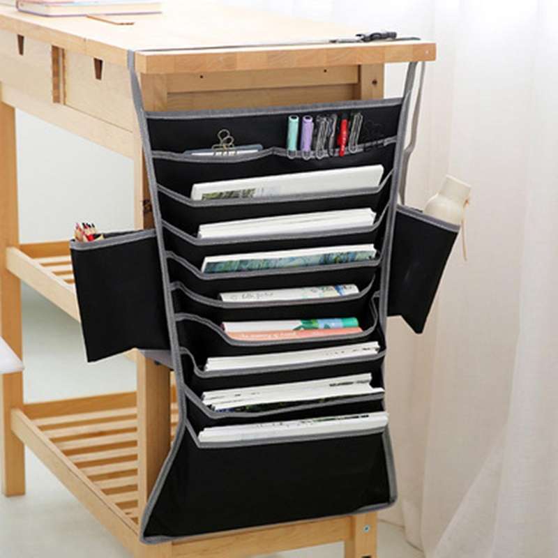 Oxford Cloth Book Storage Bag Multi Pockets Student Learning D