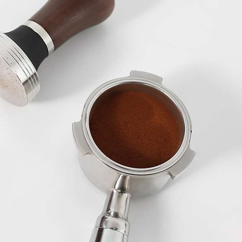 51mm Walnut Tamper Coffee Powder Hammer Stainless Steel Hammer Filler