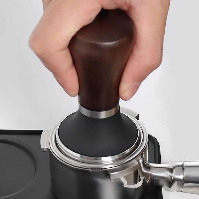 51mm Walnut Tamper Coffee Powder Hammer Stainless Steel Hammer Filler