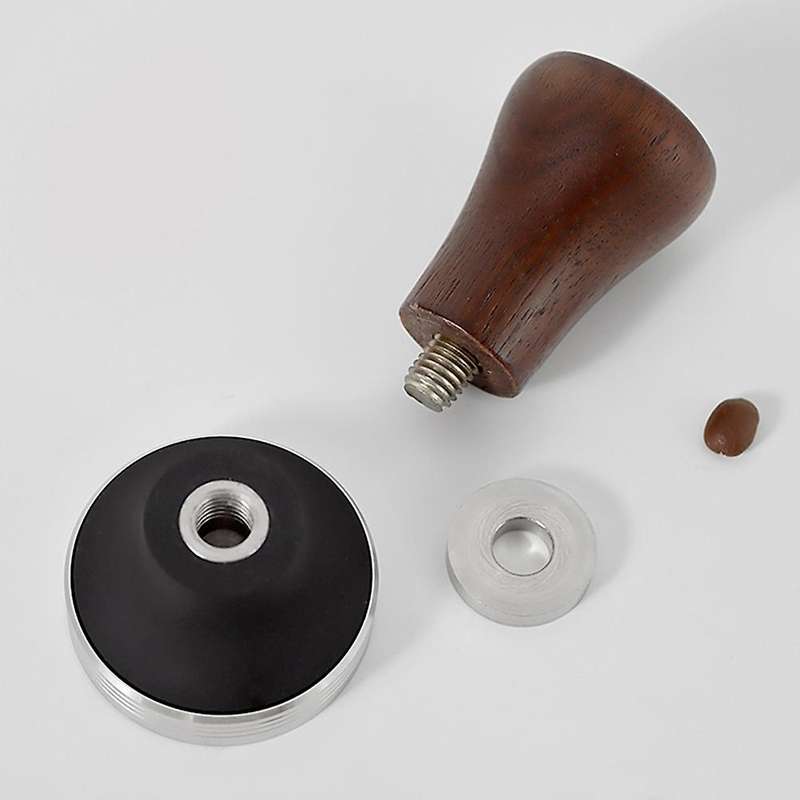 51mm Walnut Tamper Coffee Powder Hammer Stainless Steel Hammer Filler