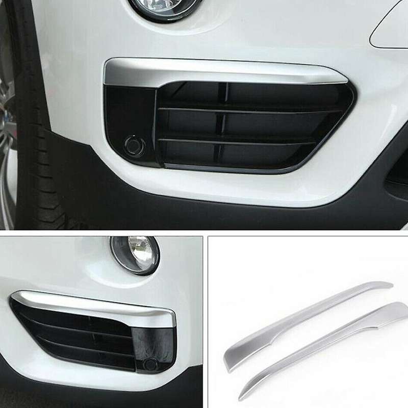 2x Silver Chrome Plated Fog Light Cover Trim For-bmw F48 X1 2016-2019