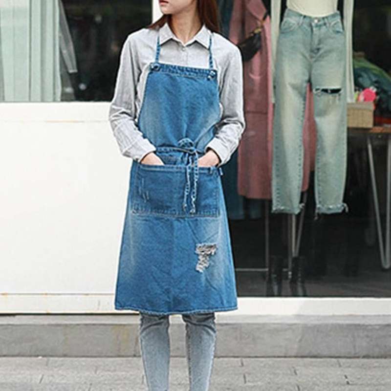 1 Denim Apron with Pockets for Baking, Painting,gardening,dark Blue