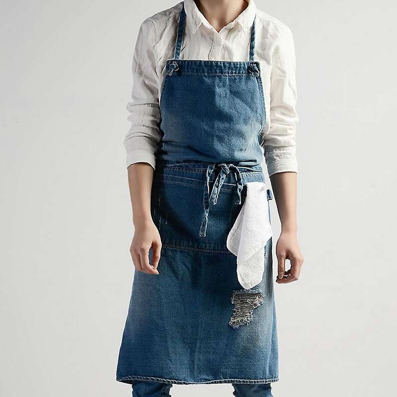 1 Denim Apron with Pockets for Baking, Painting,gardening,dark Blue
