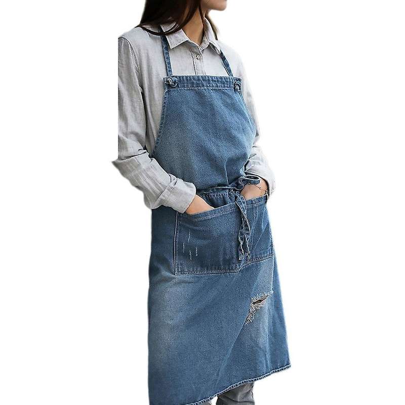 1 Denim Apron with Pockets for Baking, Painting,gardening,dark Blue