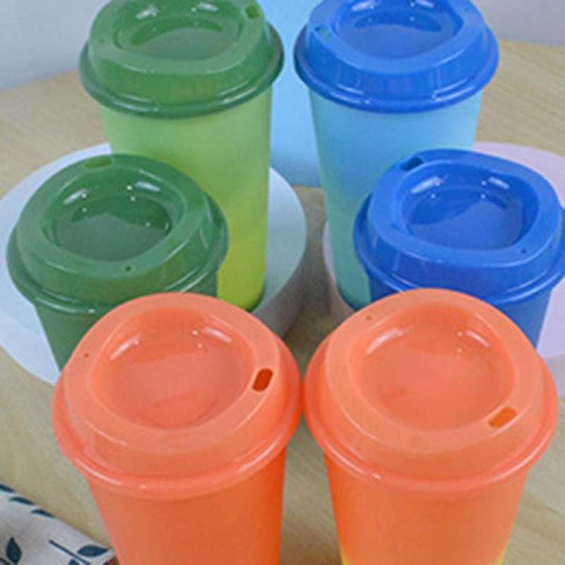 5 Pcs/set 16 Oz Plastic Reusable Color Changing Cold Water Cups