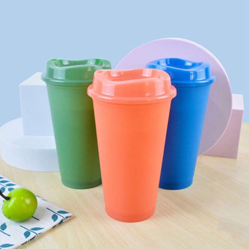 5 Pcs/set 16 Oz Plastic Reusable Color Changing Cold Water Cups