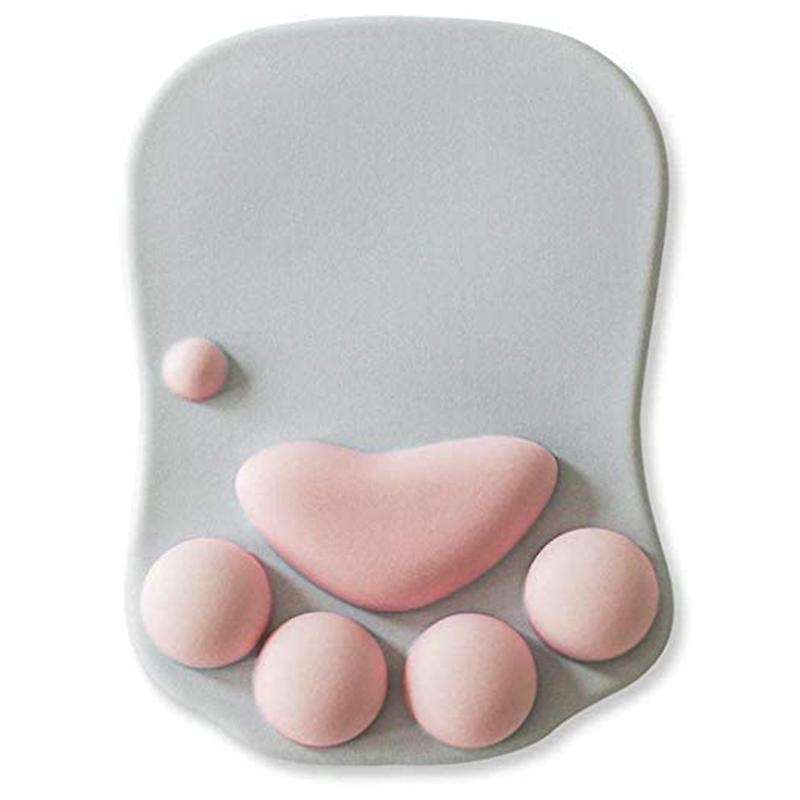 3d Mouse Pad with Soft Wrist Rest Support Cushion- Nonslip (gray)