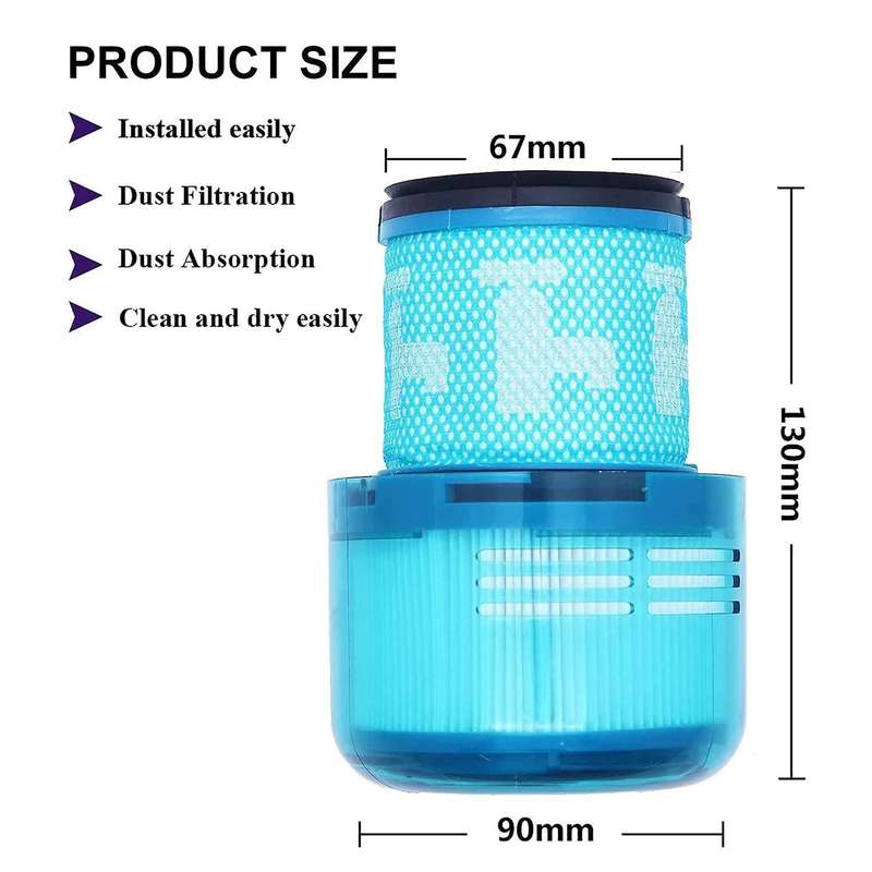 2 Pack Filter for Dyson V15 Sv14 V11 Detect Cordless Vacuum Cleaner