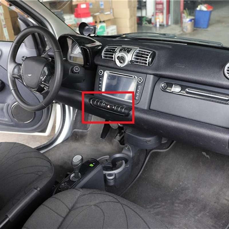 For Mercedes Smart 2009-2015 Car Door Lock Switch Button Cover,black