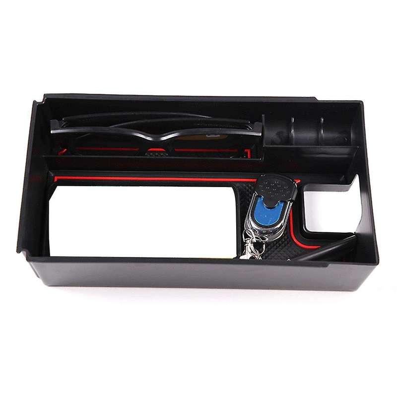 Car Central Control Armrest Box Storage Box Organizer Holder(red)