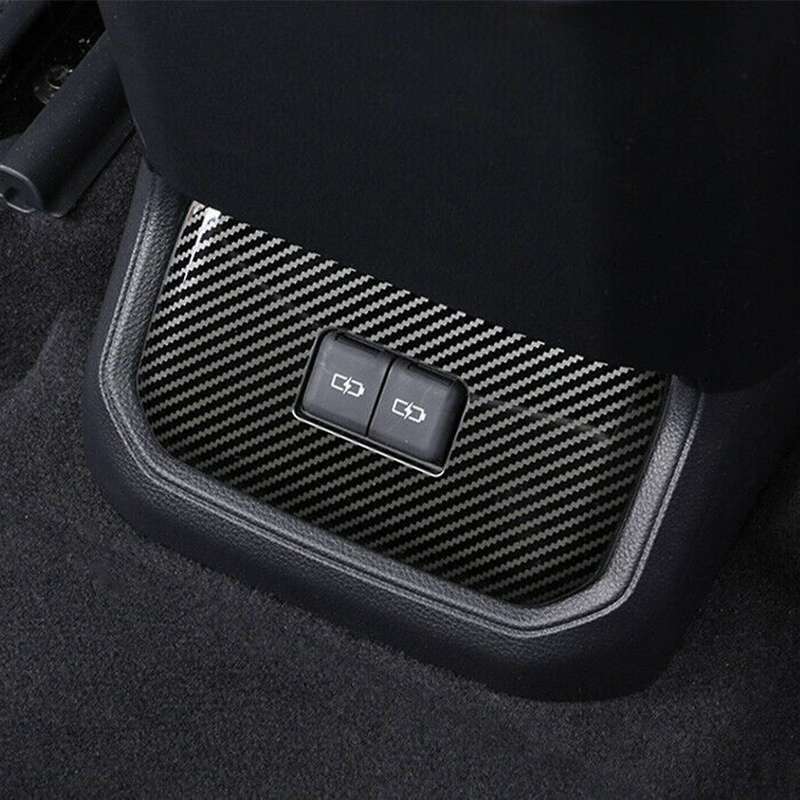 Rear Usb Socket Control Frame Trim Carbon Fiber Texture