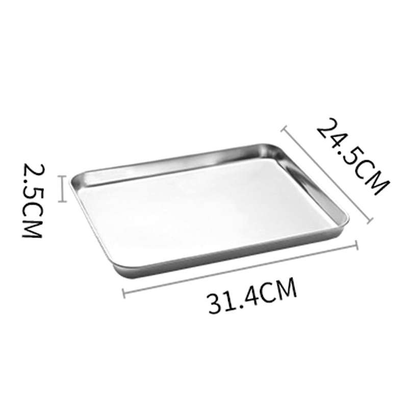 Stainless Steel Rectangular Flat-bottom Tray Restaurant Hotel Plate