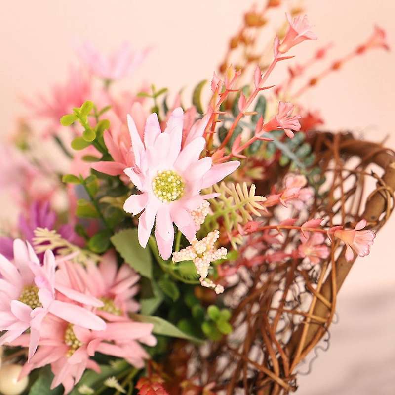 Easter Wreath Decorative Love Shape Garland Home Artificial Flower