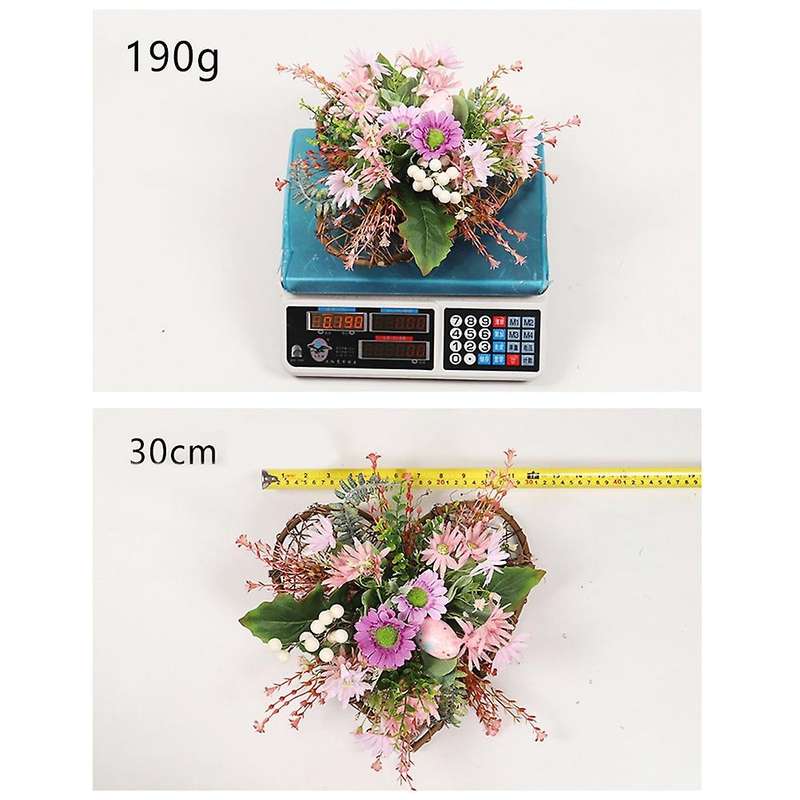 Easter Wreath Decorative Love Shape Garland Home Artificial Flower