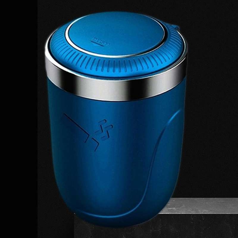 Car Ashtray Led Push Type Portable Smokeless Auto Ashtray Flame 2