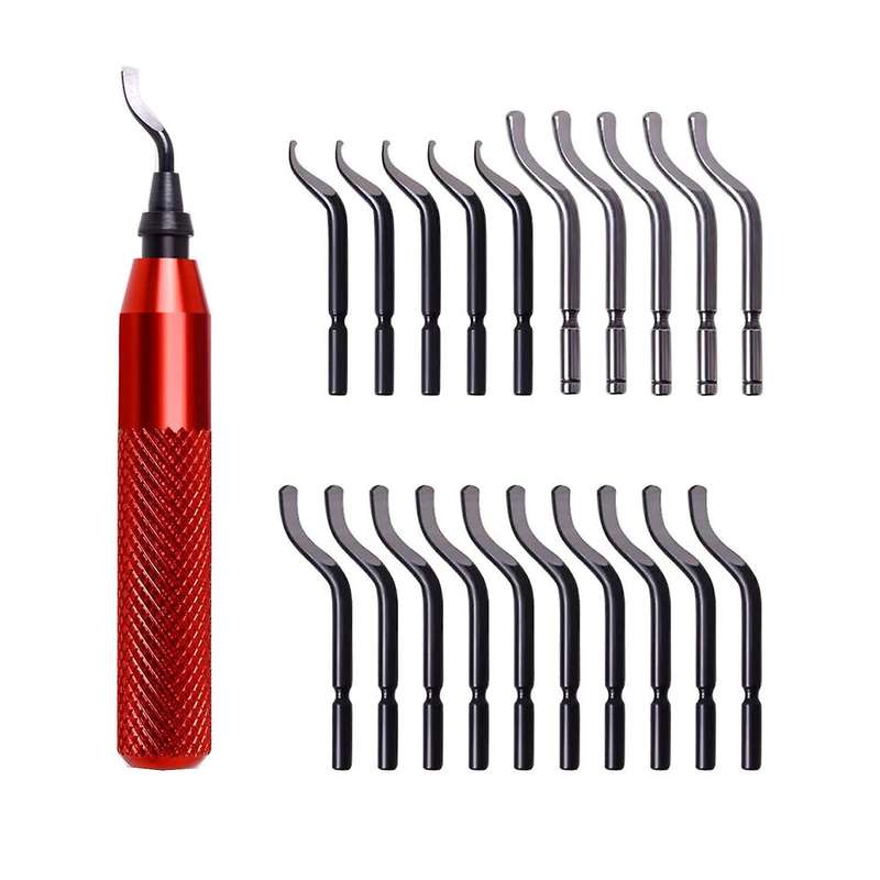 21 High-speed Steel Rotary Burr Removal Blades for Wood Red