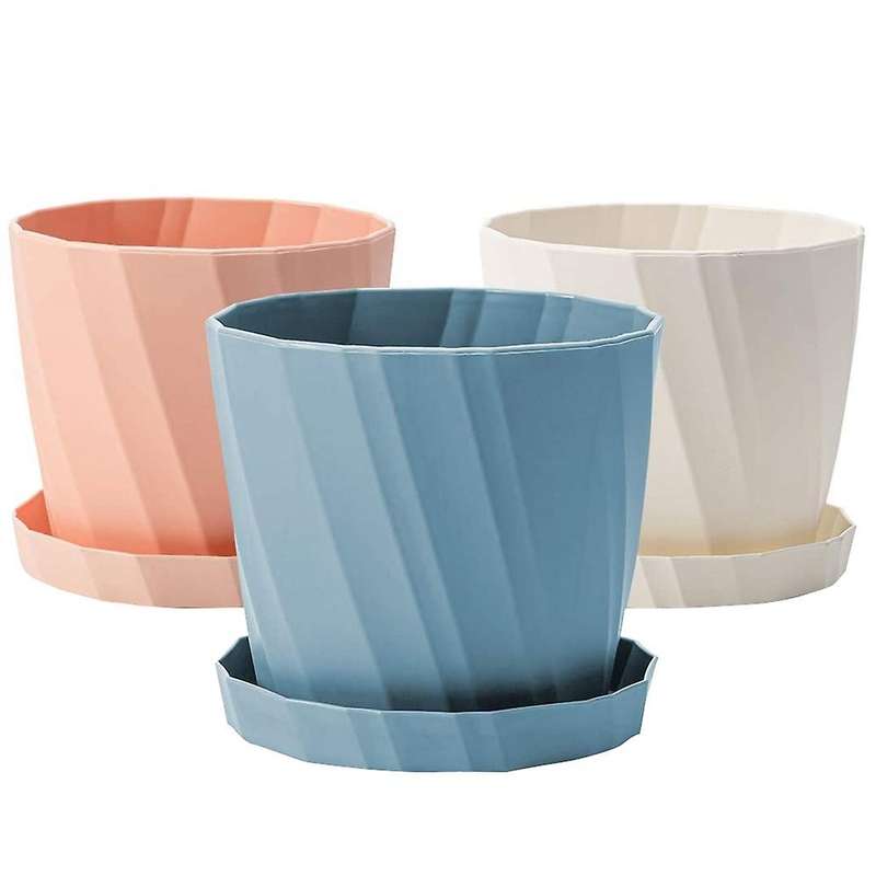 3pcs 6.6 Inch Plant Pot Plastic Planter Colorful Succulent Pots