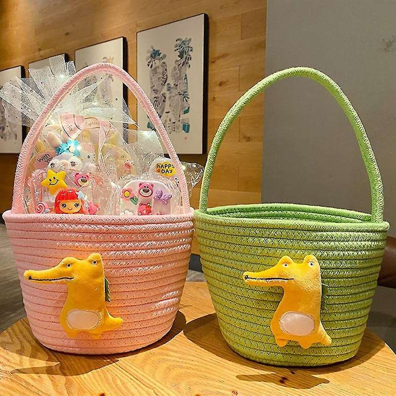 Hamper Cotton Rope Woven Basket Hand-held Gift Basket Alligator D