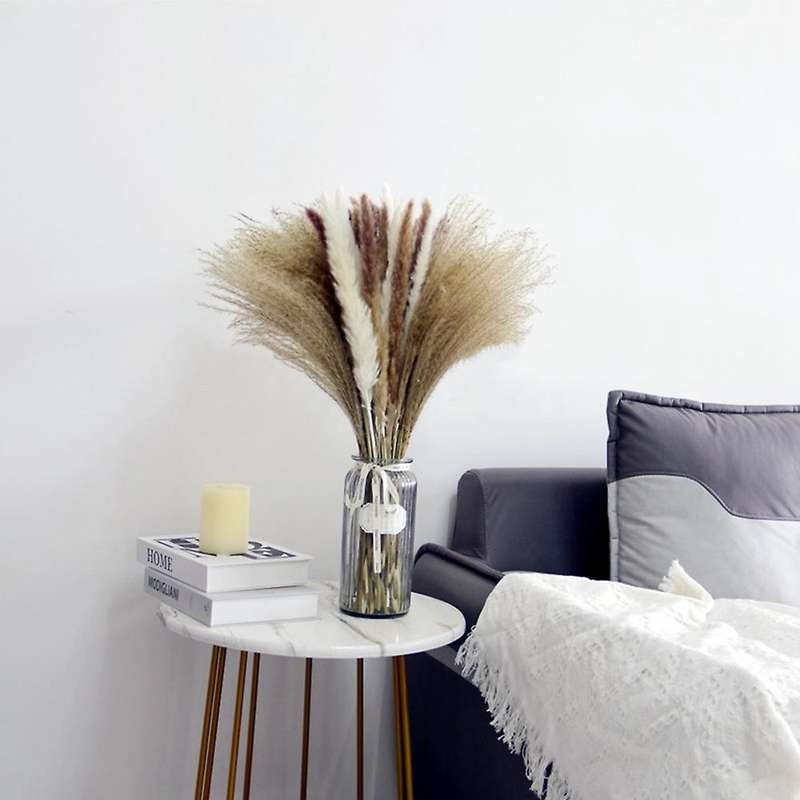 60pcs Dried Reed Small Pampas Flowers Artificial Banquet Decoration