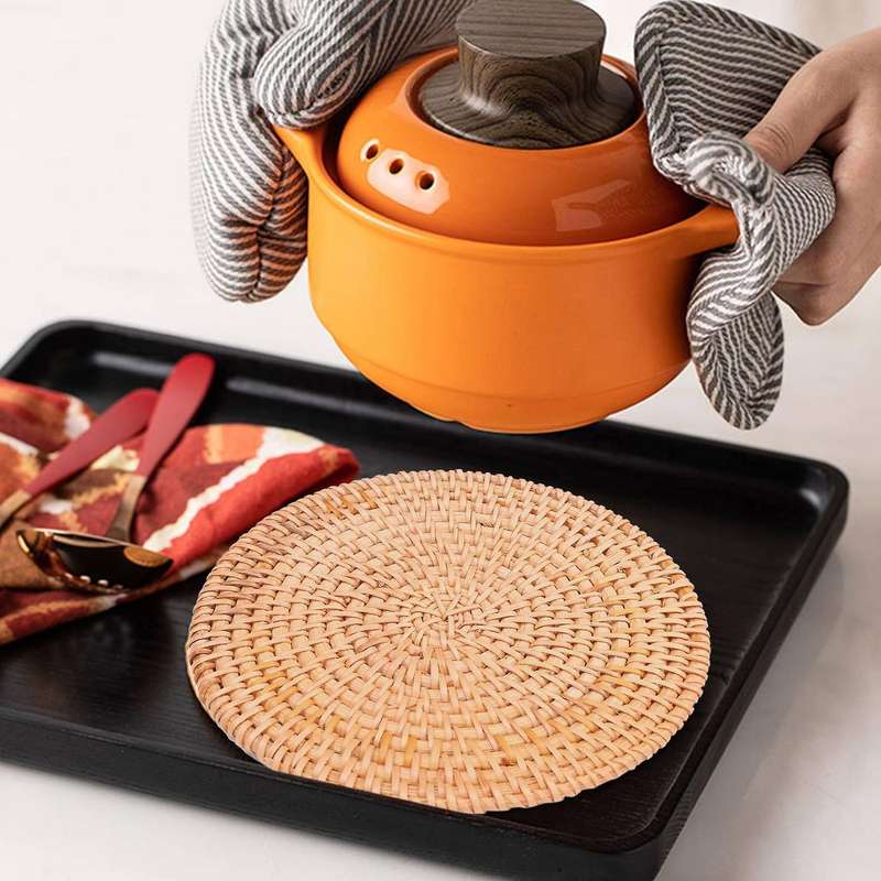 Handwoven Rattan Coasters,pot Holder for Table,heat Resistant Mats
