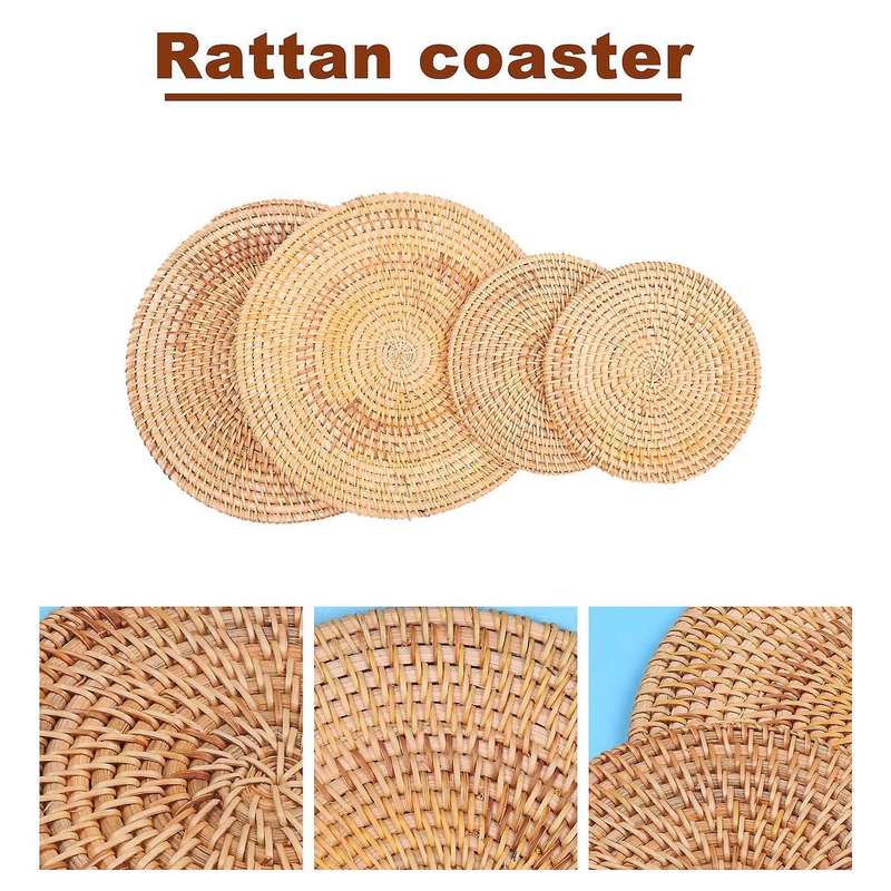 Handwoven Rattan Coasters,pot Holder for Table,heat Resistant Mats