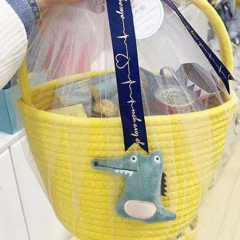 Hamper Cotton Rope Woven Basket Hand-held Gift Basket Alligator A