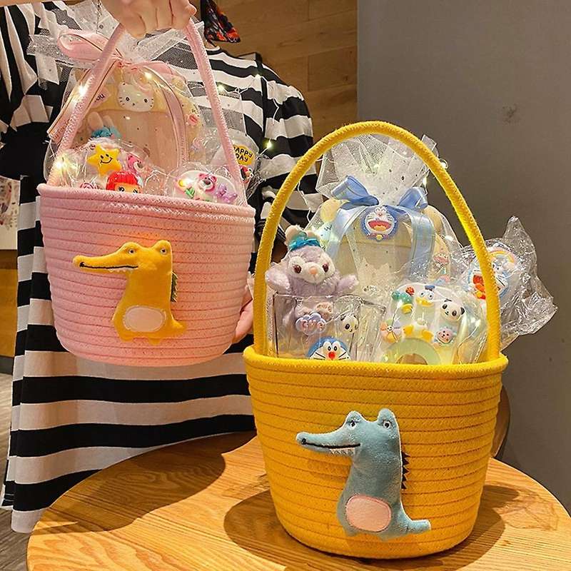 Hamper Cotton Rope Woven Basket Hand-held Gift Basket Alligator A