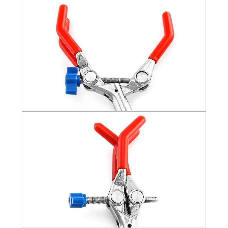 2 Pcs 3 Prong Finger with Rubber Coated Head Laboratory Beaker Clamps