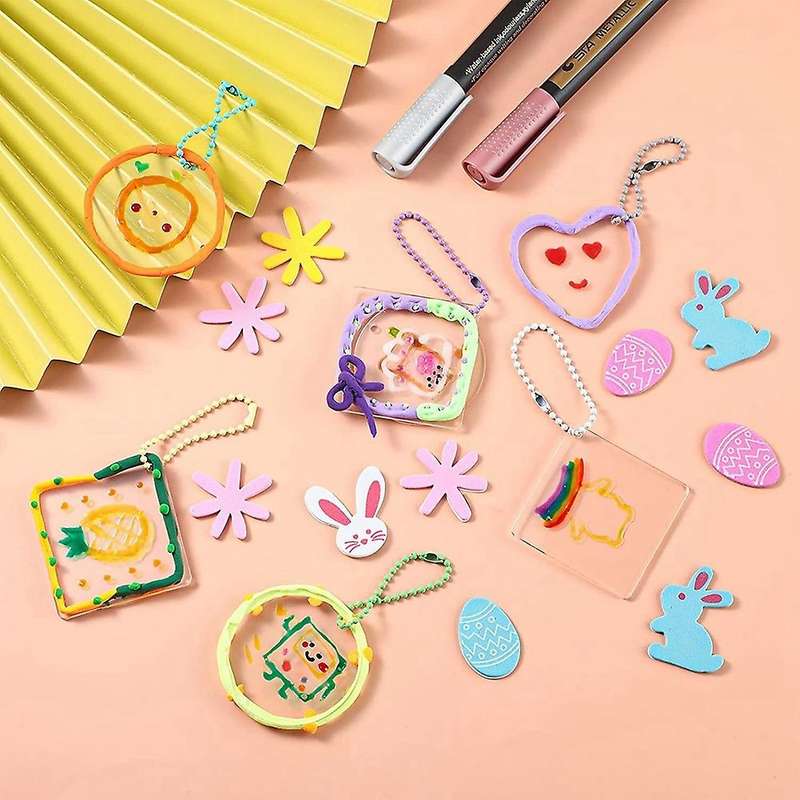 100pcs Acrylic Keychain Blanks Decoration for Diy Keychain and Tags
