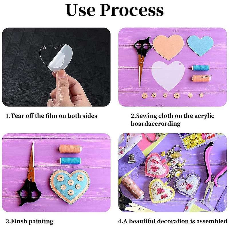100pcs Acrylic Keychain Blanks Decoration for Diy Keychain and Tags