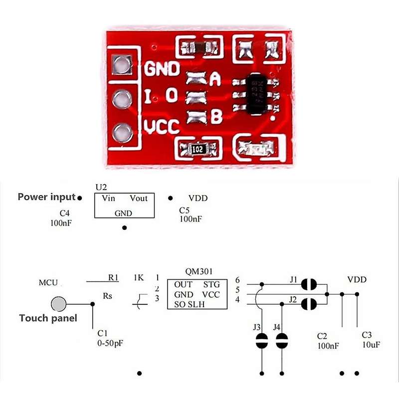 100pcs Ttp223 Touch Key Switch Module Capacitor Type Single Channel