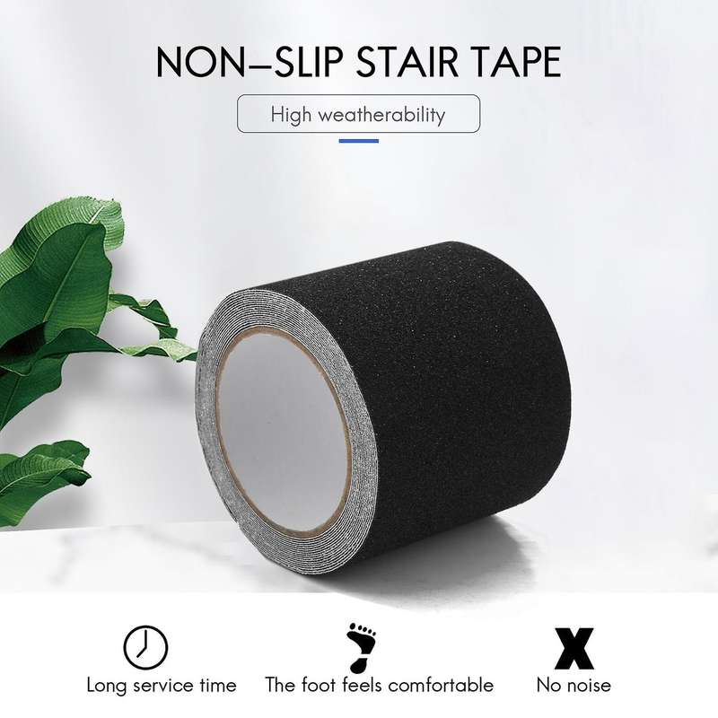 Non-slip Stair Tape -waterproof Safety,80 Grit, Black5m