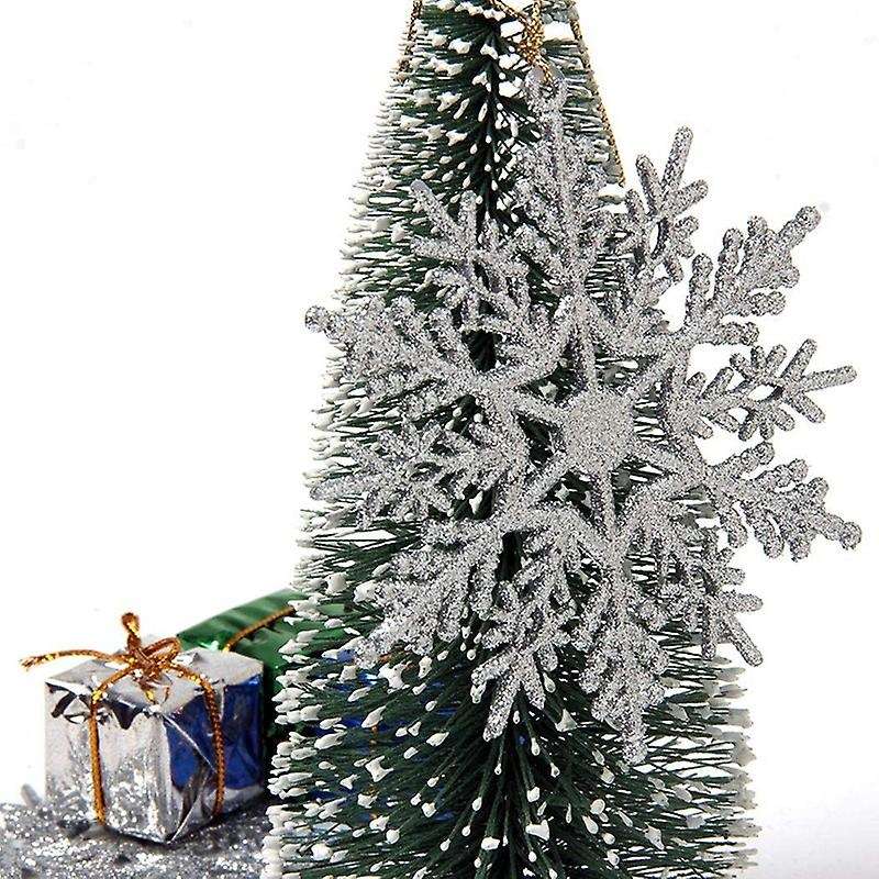 36pcs Glitter Snowflake Ornaments,iridescent Glitter for Decorating