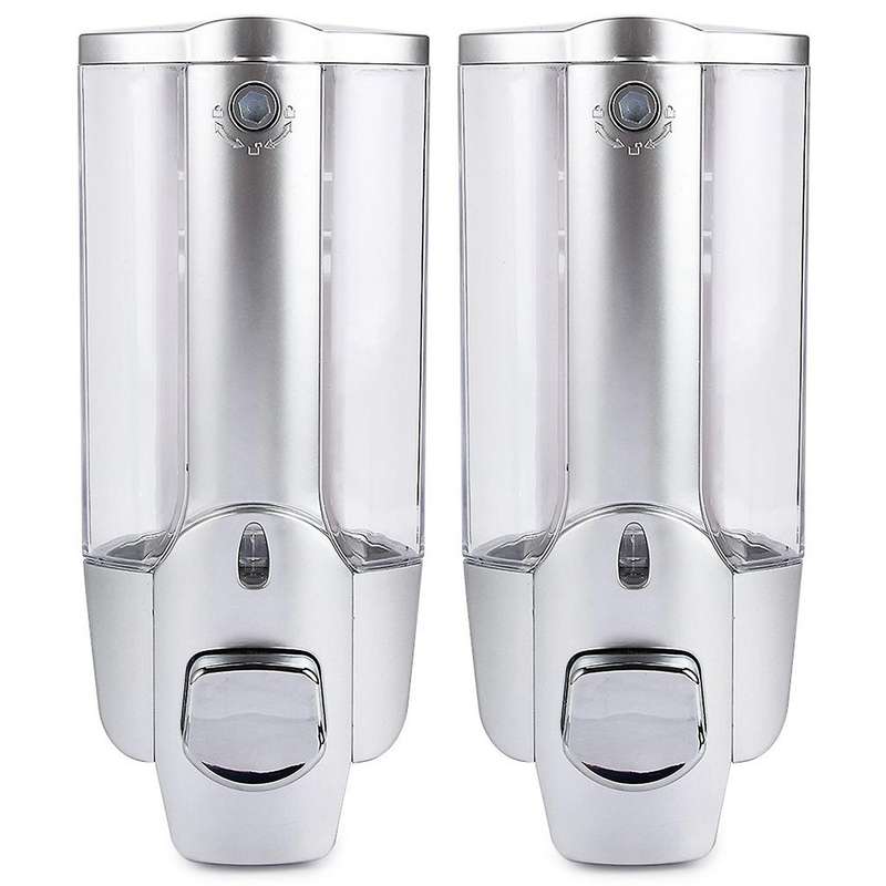 2x 350ml Wall Mount Soap Bathroom Shower Shampoo Dispenser Home
