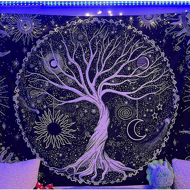 Black and White Tapestry Galaxy Space Tapestry for Bedroom,60x80 Inch