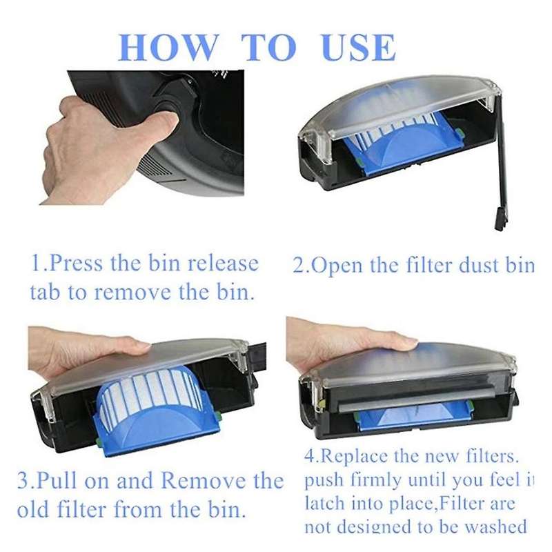 1set Hepa Brush Filter Replacement for Irobot Roomba 500 600 Series