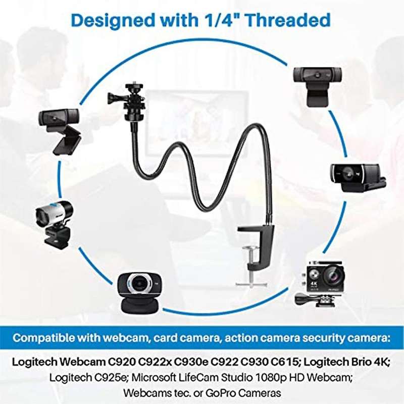 Camera Bracket with Desk Clamp for Webcam Brio 4k C925e C922x C922