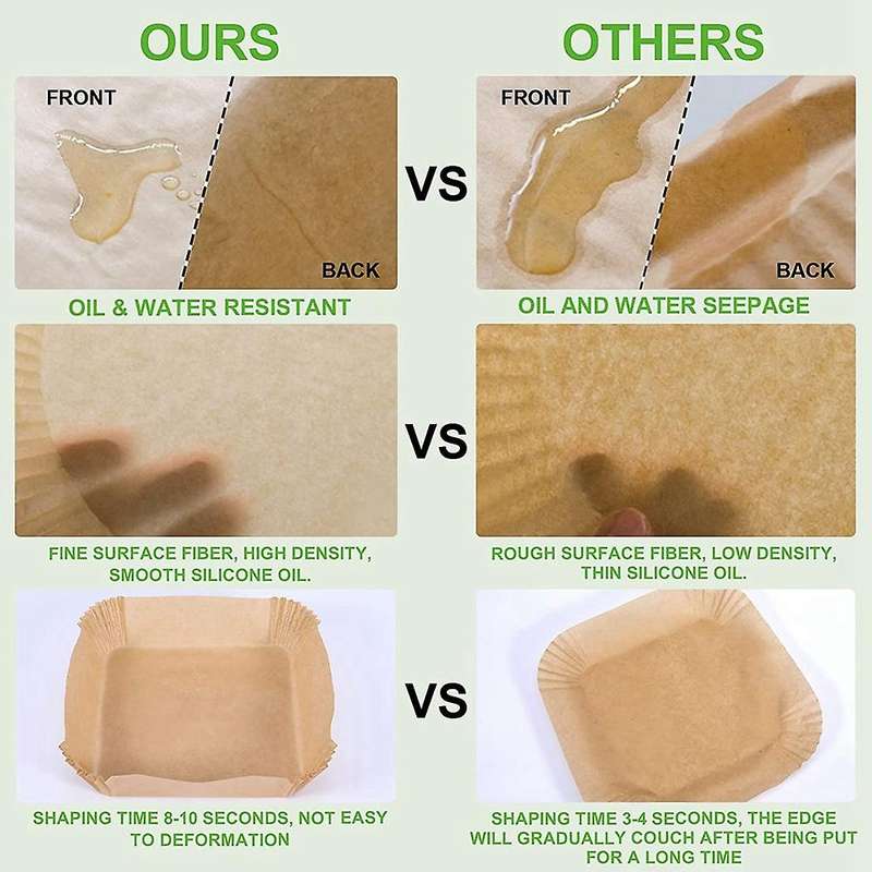 Air Fryer Disposable Paper Liner Square,parchment Paper,non 200pcs