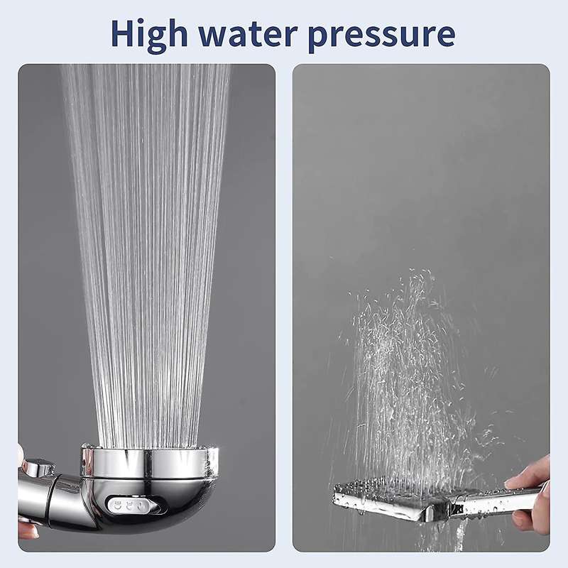 3 Spray Settings Shower Head with 4.9ft Stainsteel Hose, Bracket