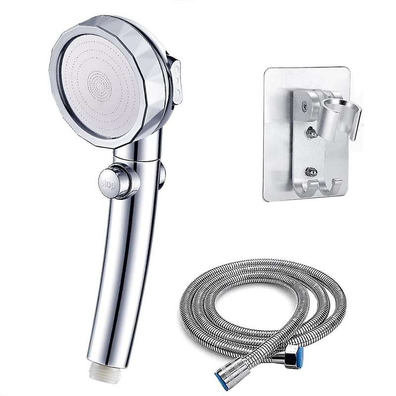 3 Spray Settings Shower Head with 4.9ft Stainsteel Hose, Bracket