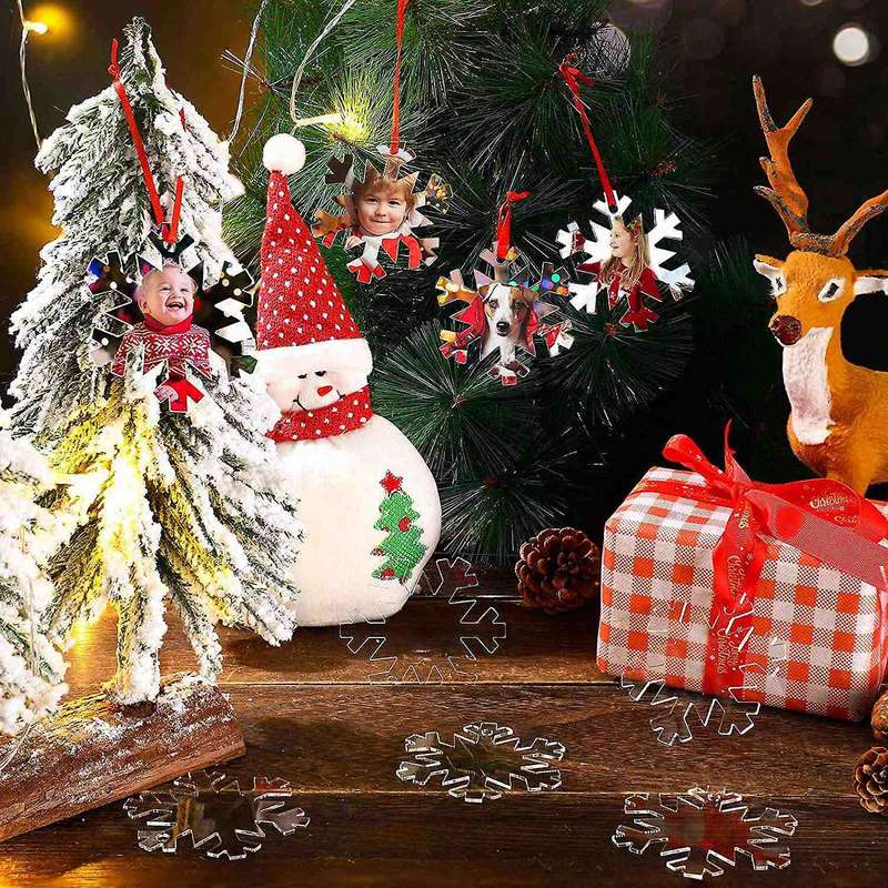 Christmas Ornament Blank Diy Blank Clear with Hole for Diy Craft
