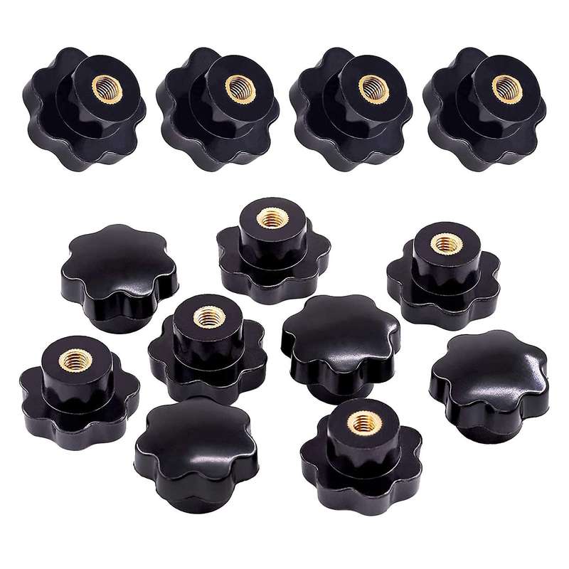 15pcs 7 Star Knob Female Thread Nut Clamping Knob Grip Kit (m8)