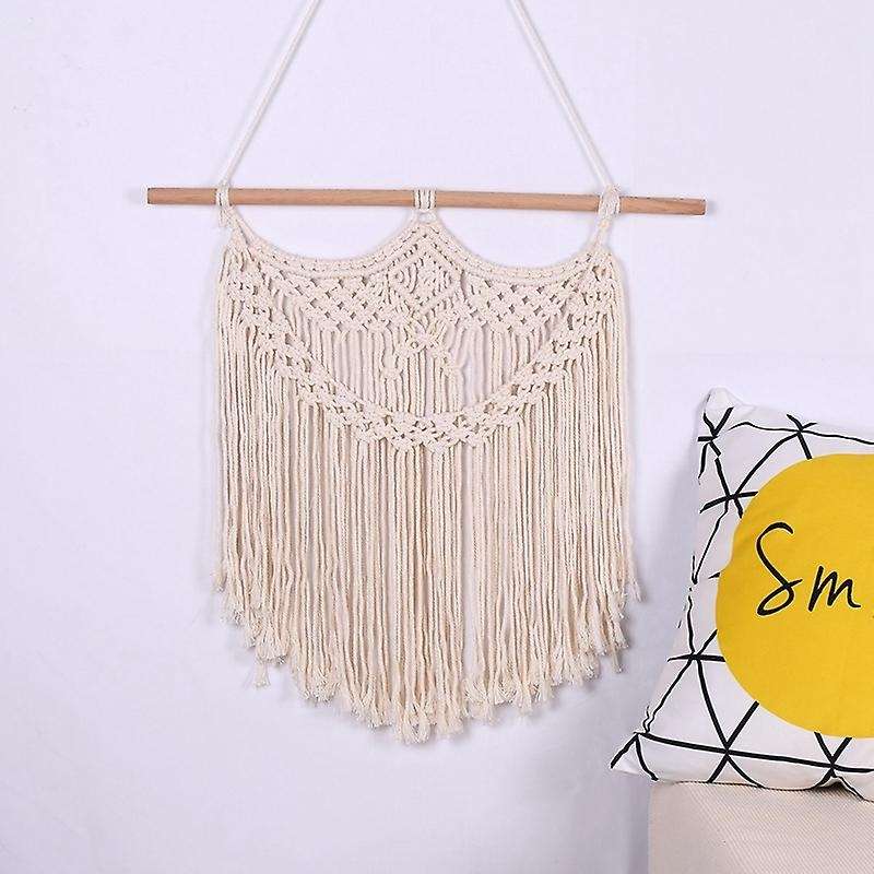 Wall Hanging Hand Knotted Tapestry with Tassel - Boho Home Decoration