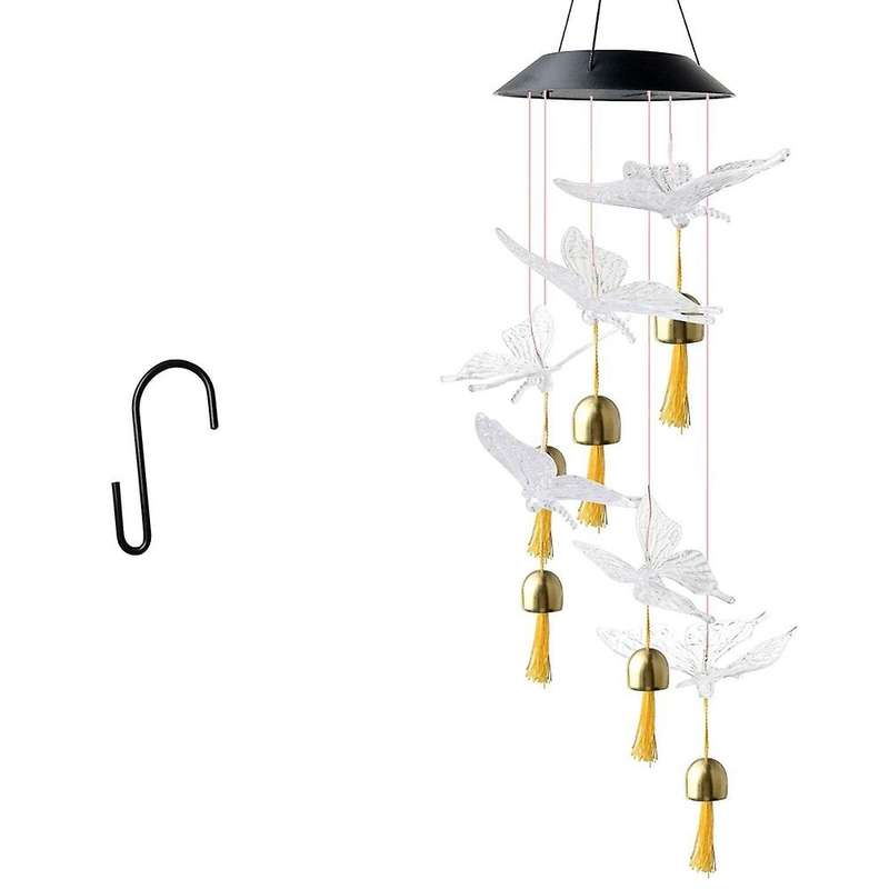 Solar Butterfly Wind Chimes Light,waterproof for Garden Yard Decor