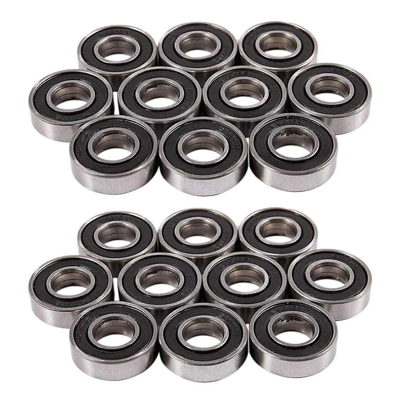 6001rs Rodamiento Rigido A Bolas 28x12x8mm 20 Piezas,plateado & Negro