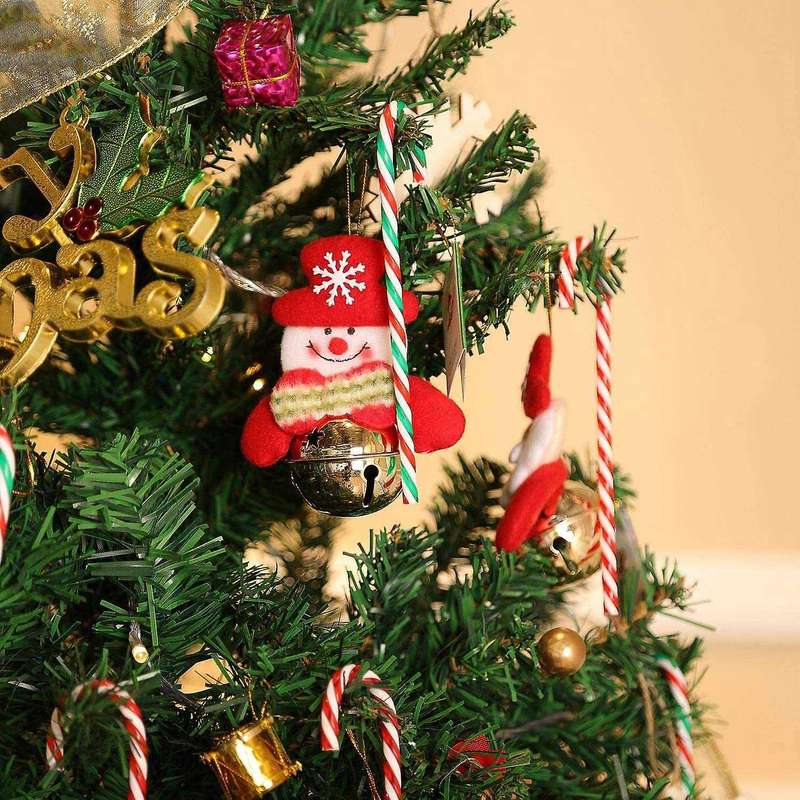 48pcs Plastic Fake Candy Canes for Christmas Tree Hanging Decorations