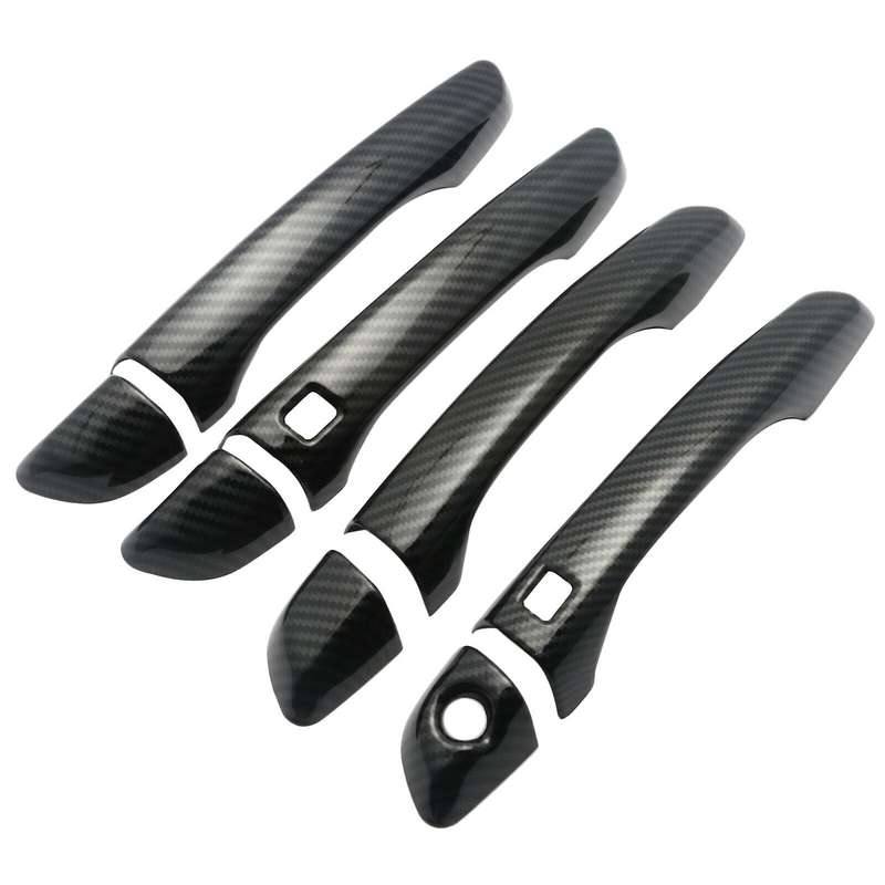Carbon Fiber Car Door Handle Cover Trim Sticker(2 Buttons)