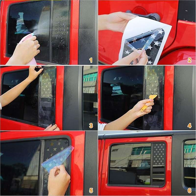 Car Rear Door Triangle Glass Panel Decoration Stickers Pvc Trim