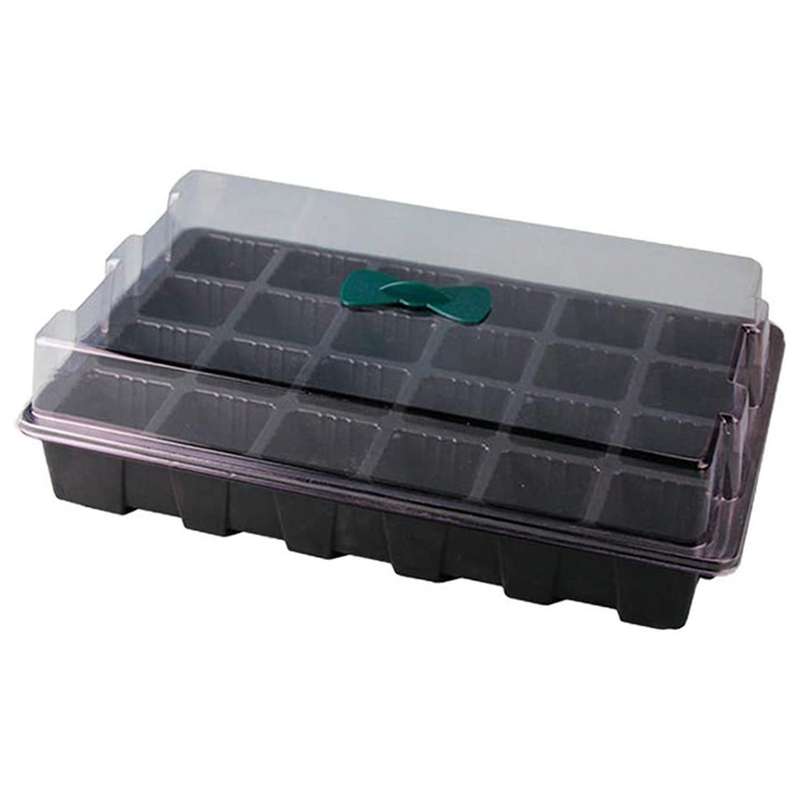 1pcs Seedling Starter Trays with Dome 24 Cells Black